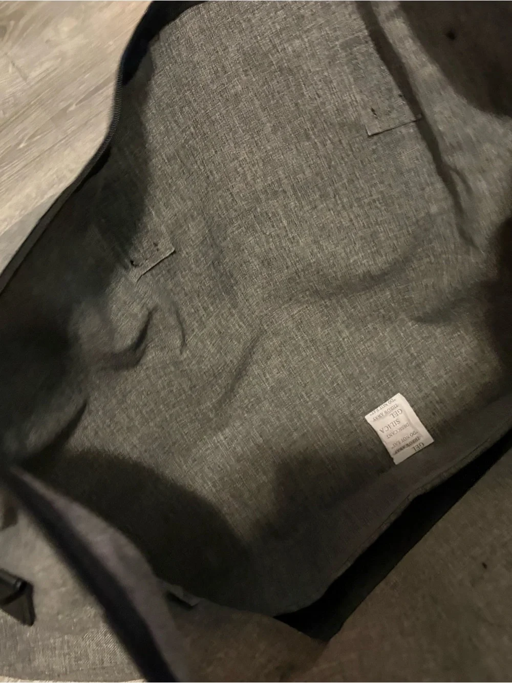 Vince Camuto Gray Travel Bag with Black Trim